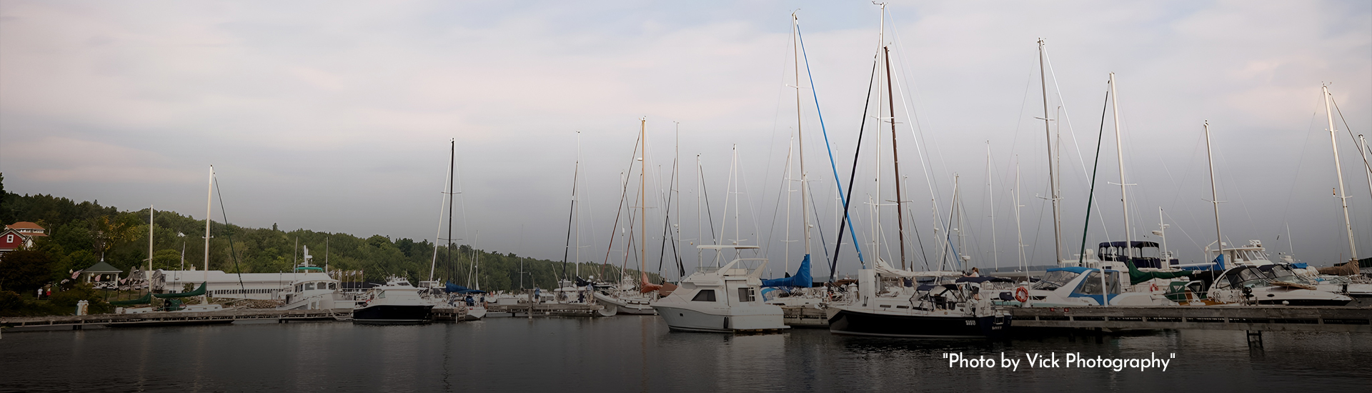 a group of boats on water