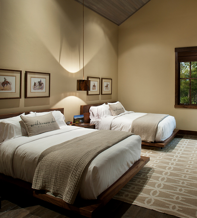 a room with two beds