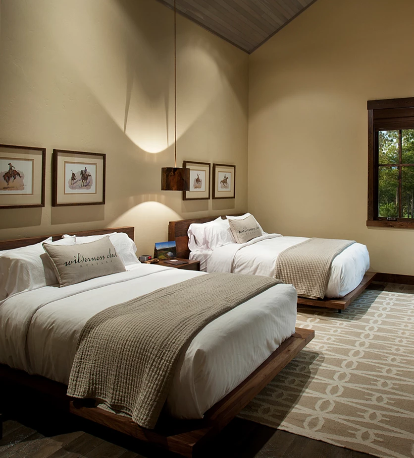 a room with two beds