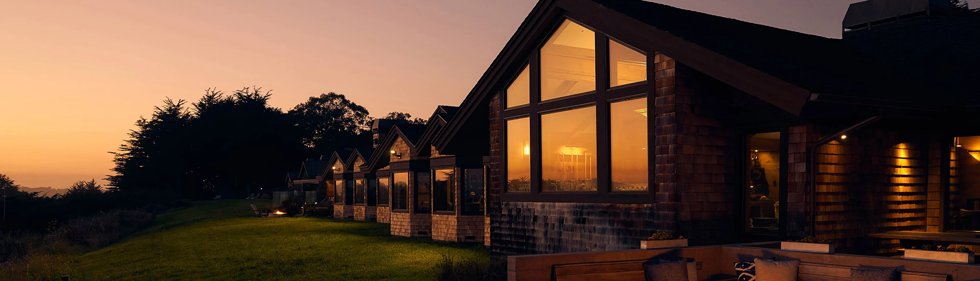 Some wonderful cabins at sunset