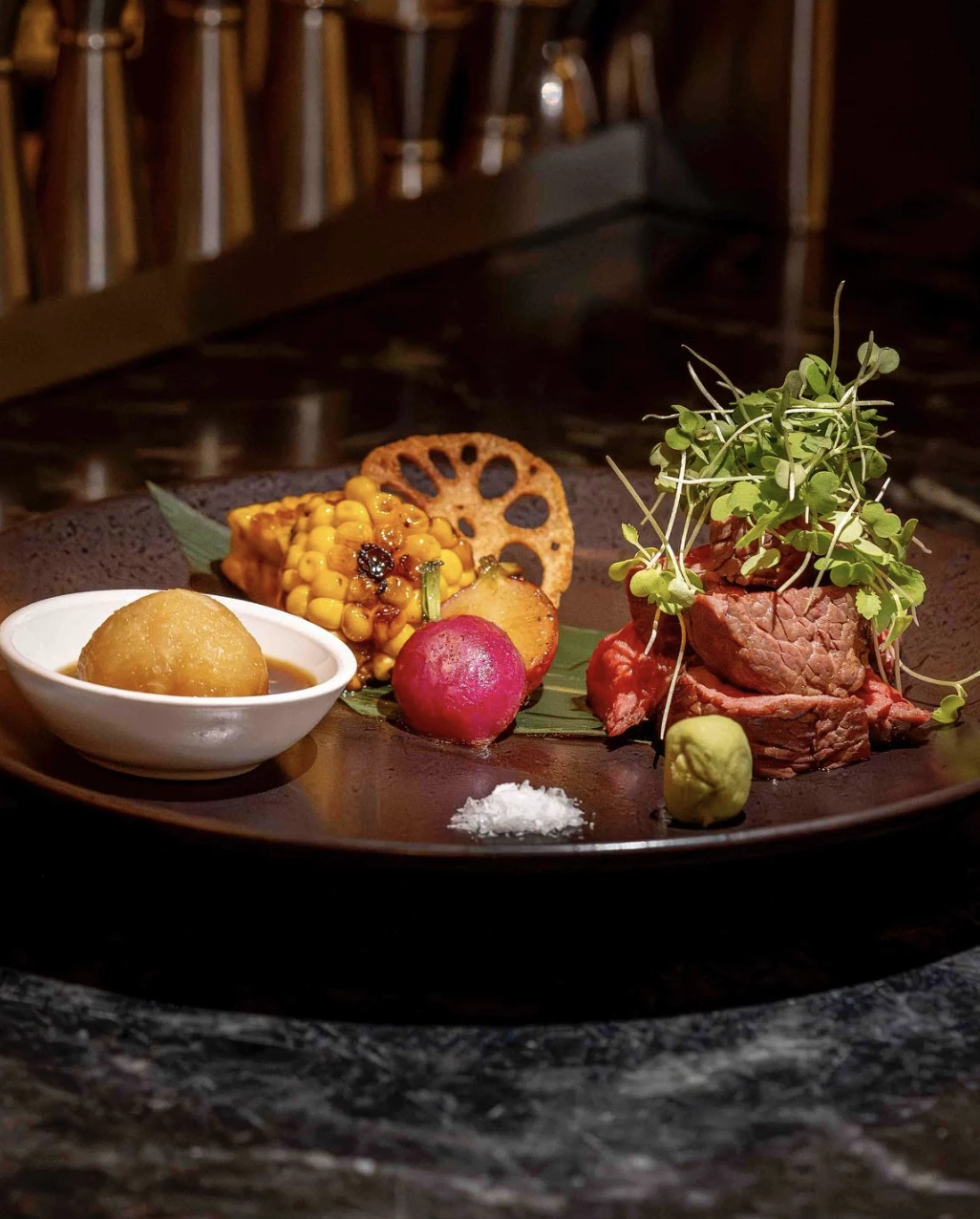 a plate of food on a table