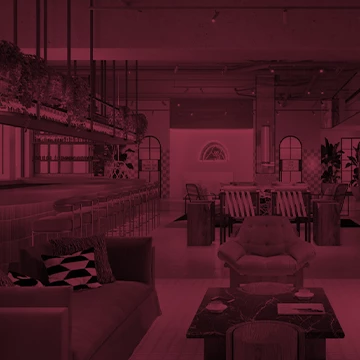 a room with a bar and a sofa