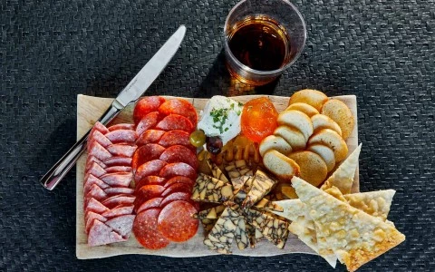 close up on the charcuterie board