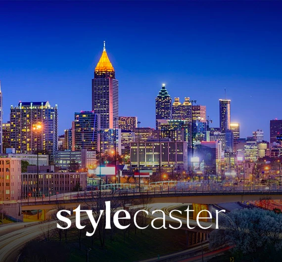 Night view of Atlanta city skyline from the Wylie Hotel