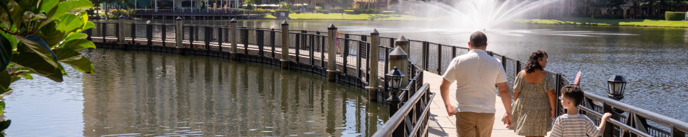 a person walking on a dock