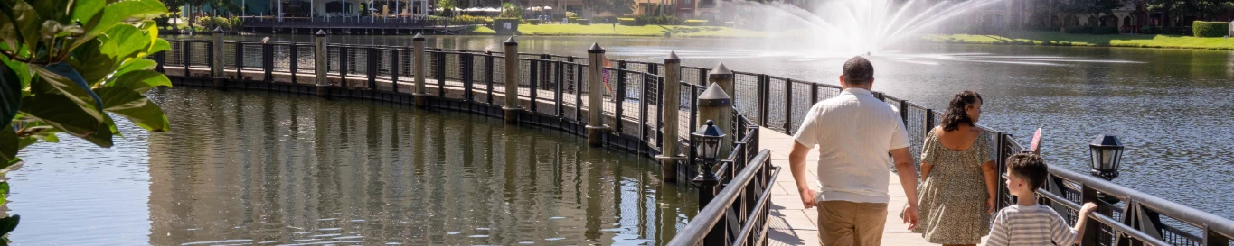 a person walking on a dock