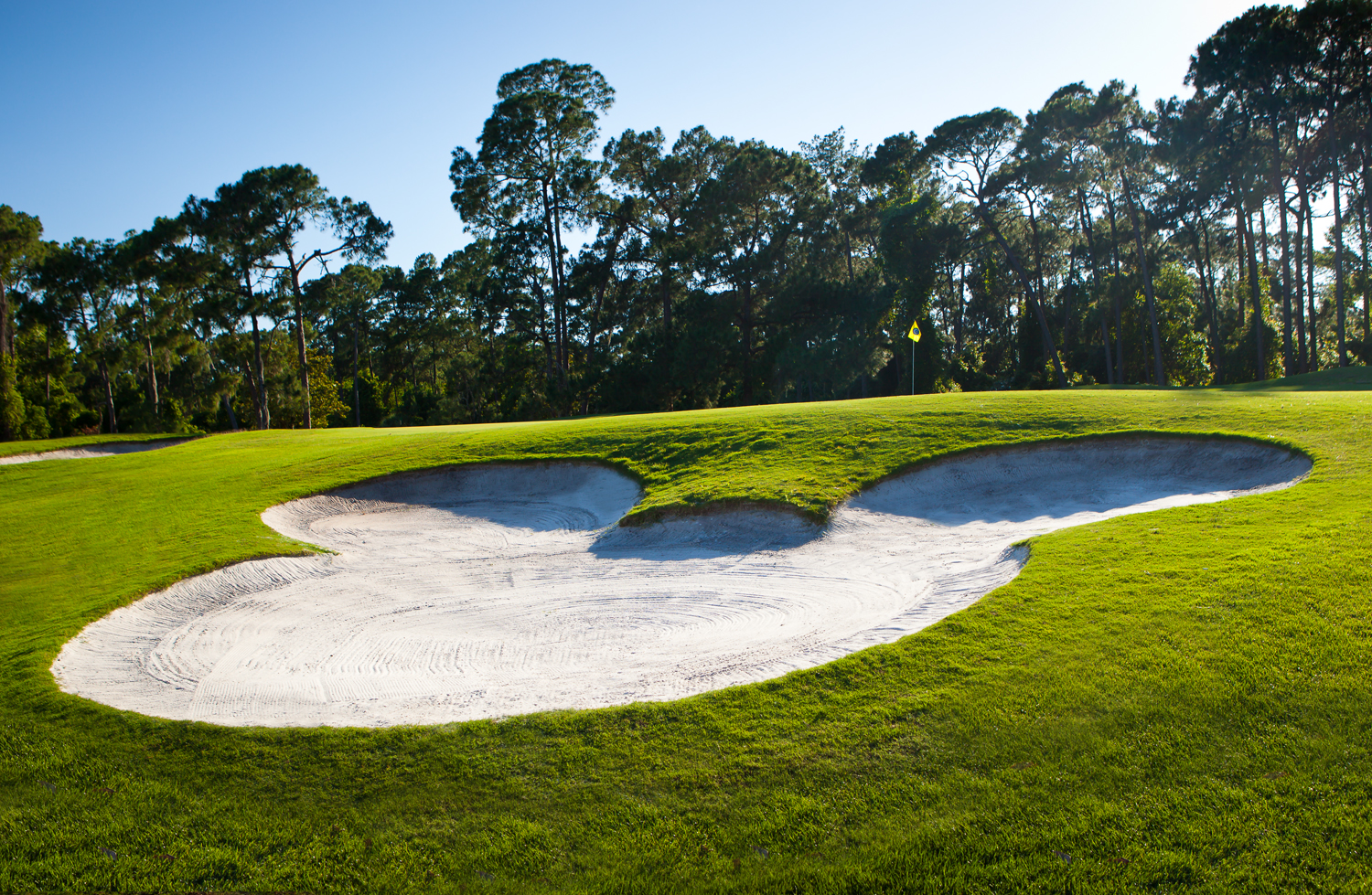 a sand bunker on a golf course