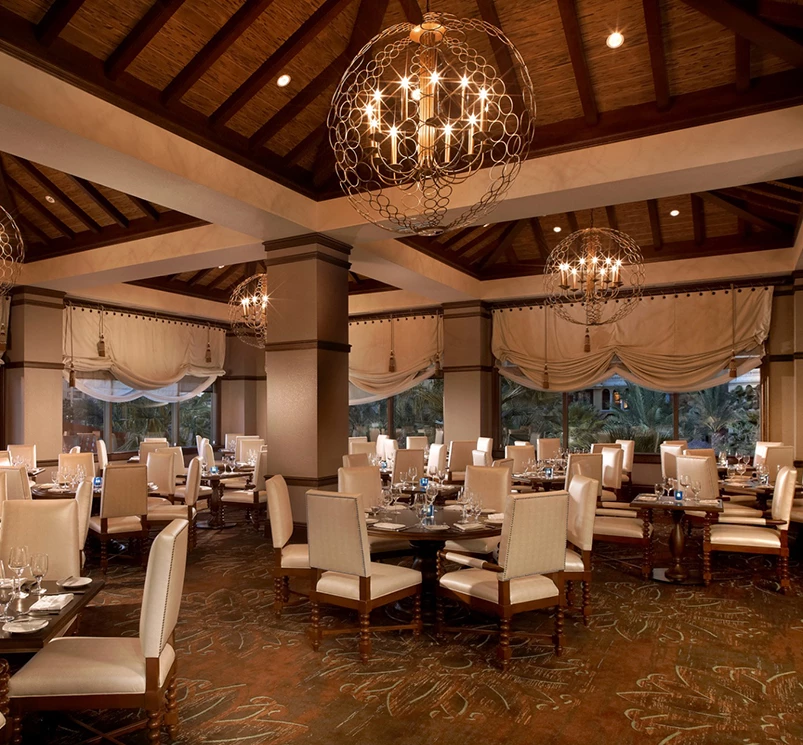 a room with tables and chairs