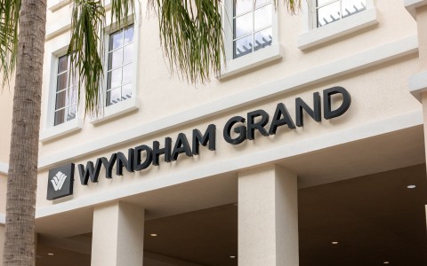 a building with a sign on it