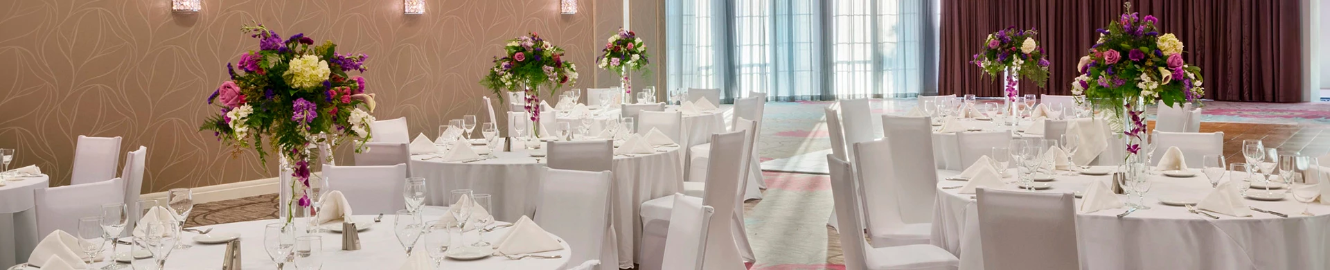 a room with tables and chairs