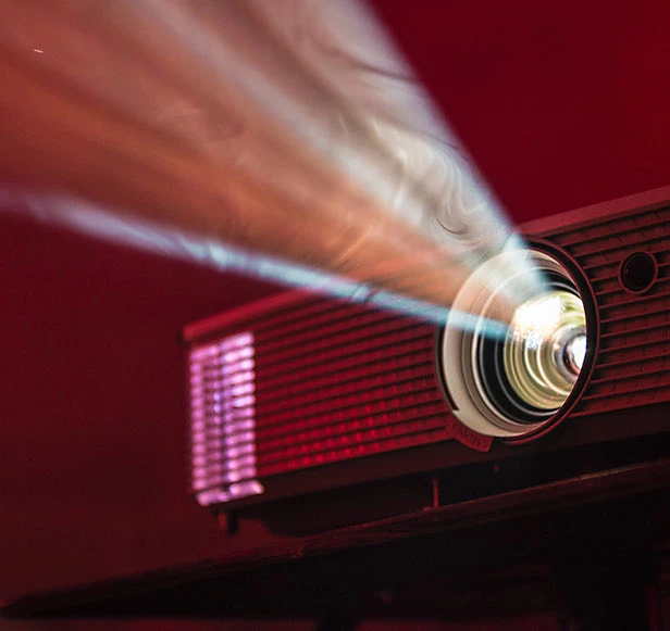 zoomed in view of projector
