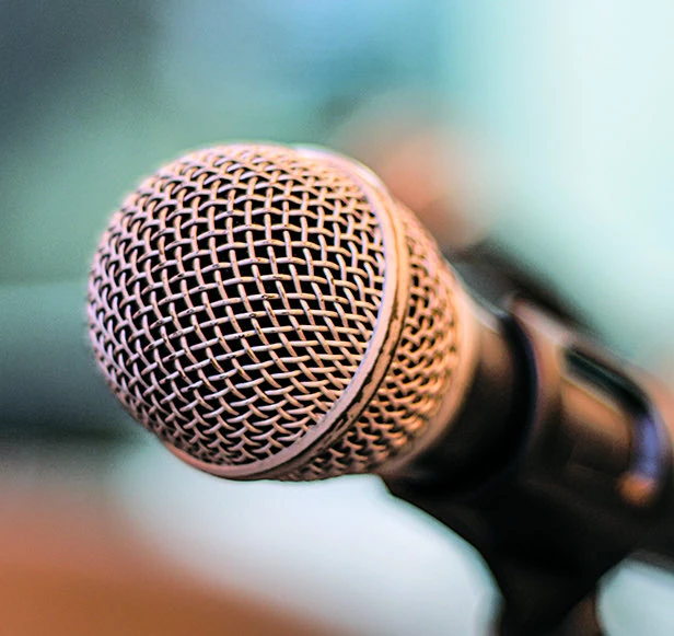 zoomed in view of microphone