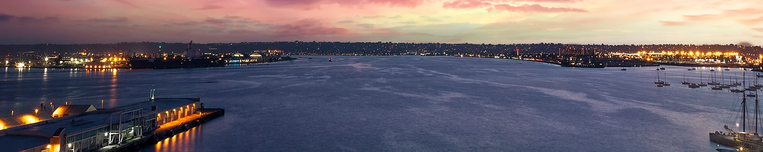 San Diego bay view at sunset