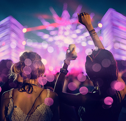 a group of people at a concert