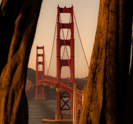 a bridge with a large red bridge