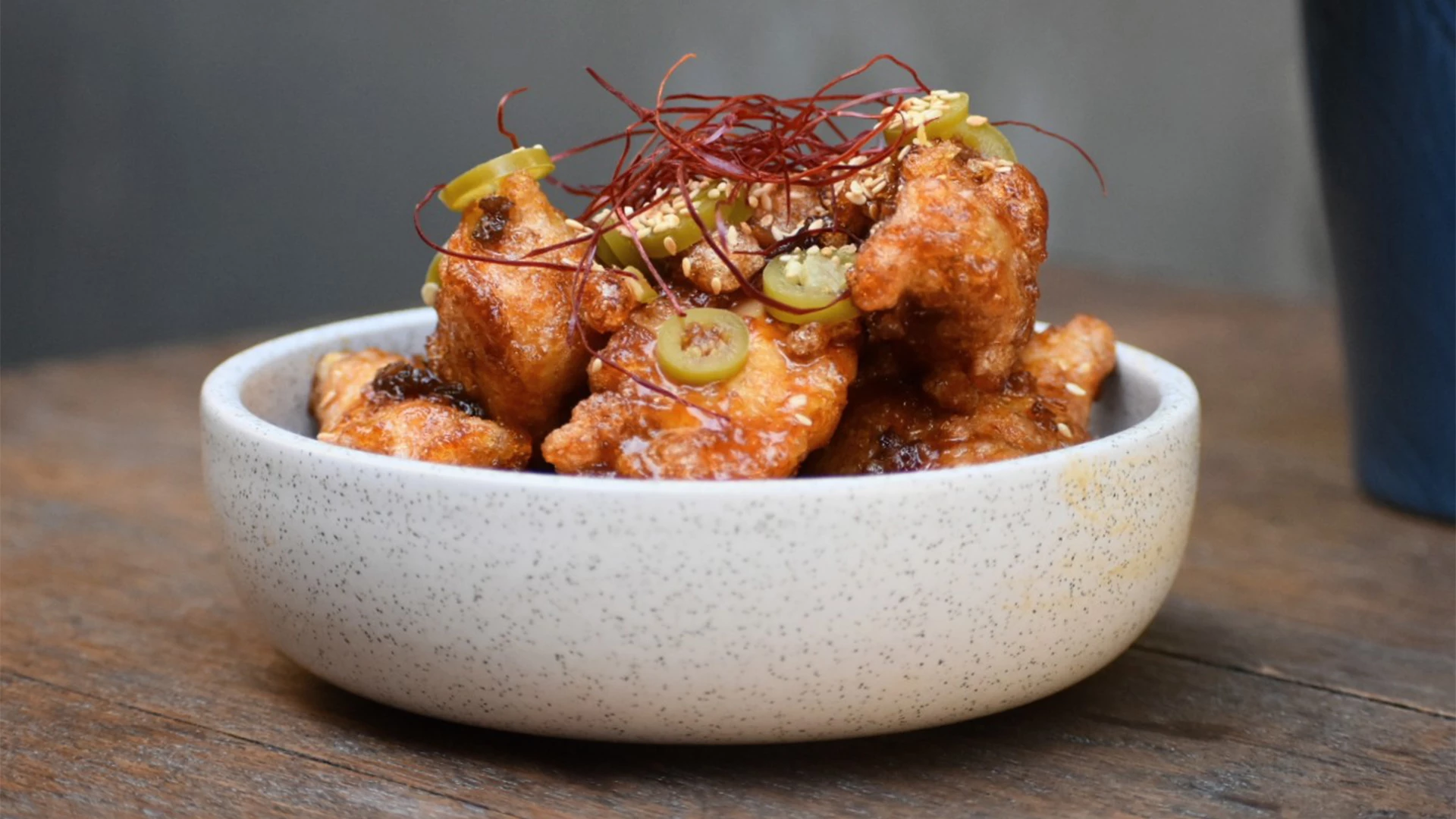 a bowl of food on a table