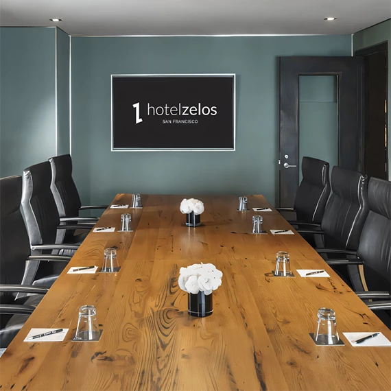 a conference room with chairs and a table