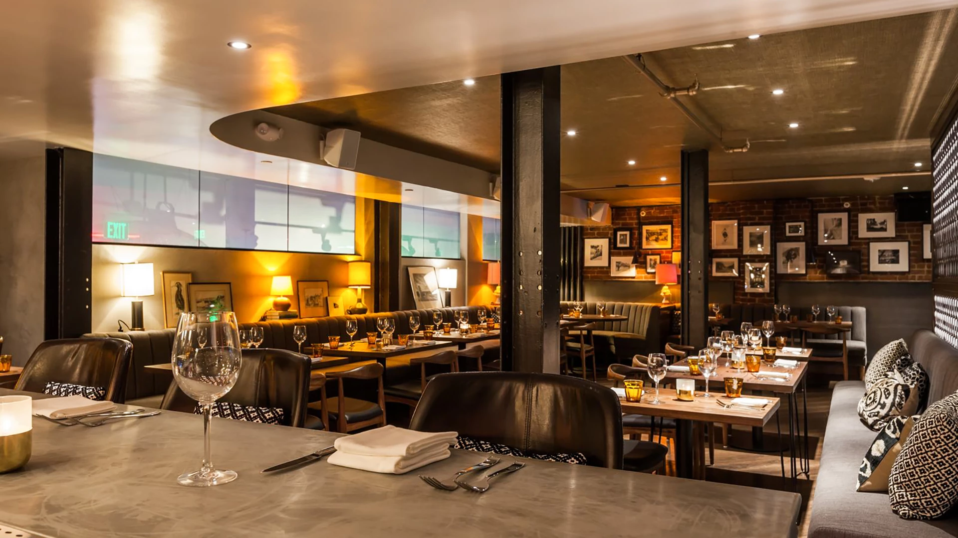 a restaurant with tables and chairs