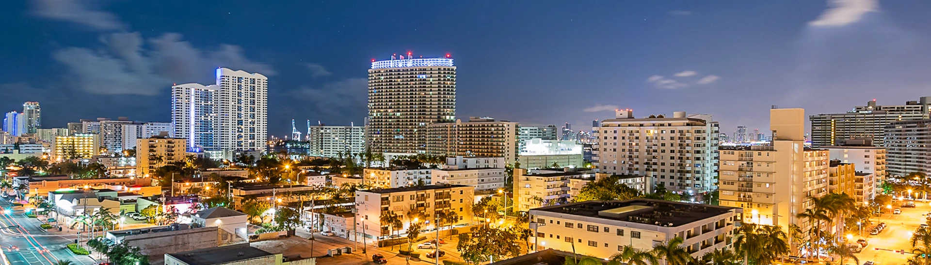 night overview of streets