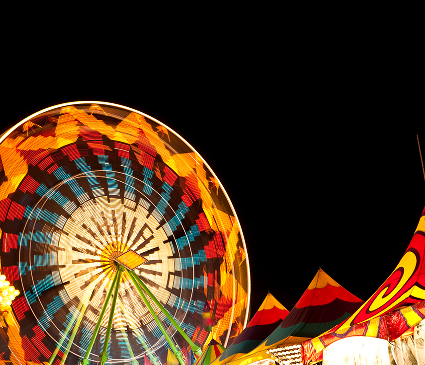 a ferris wheel at night